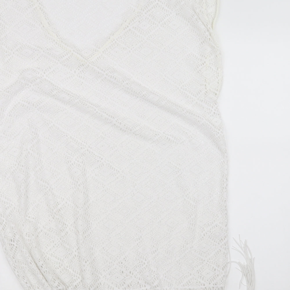 boutique Womens White  Knit Basic T-Shirt Size S
