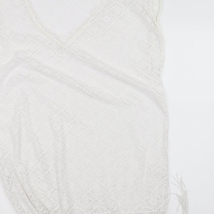 boutique Womens White  Knit Basic T-Shirt Size S