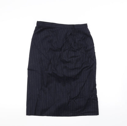 Marks and Spencer Womens Blue Striped  A-Line Skirt Size 12