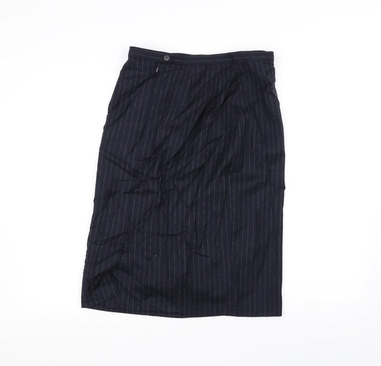 Marks and Spencer Womens Blue Striped  A-Line Skirt Size 12