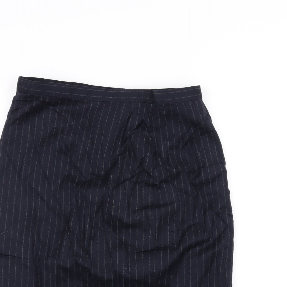 Marks and Spencer Womens Blue Striped  A-Line Skirt Size 12
