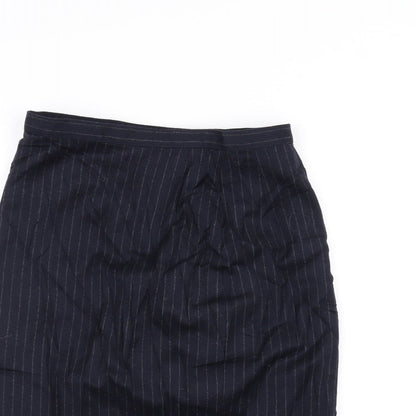 Marks and Spencer Womens Blue Striped  A-Line Skirt Size 12