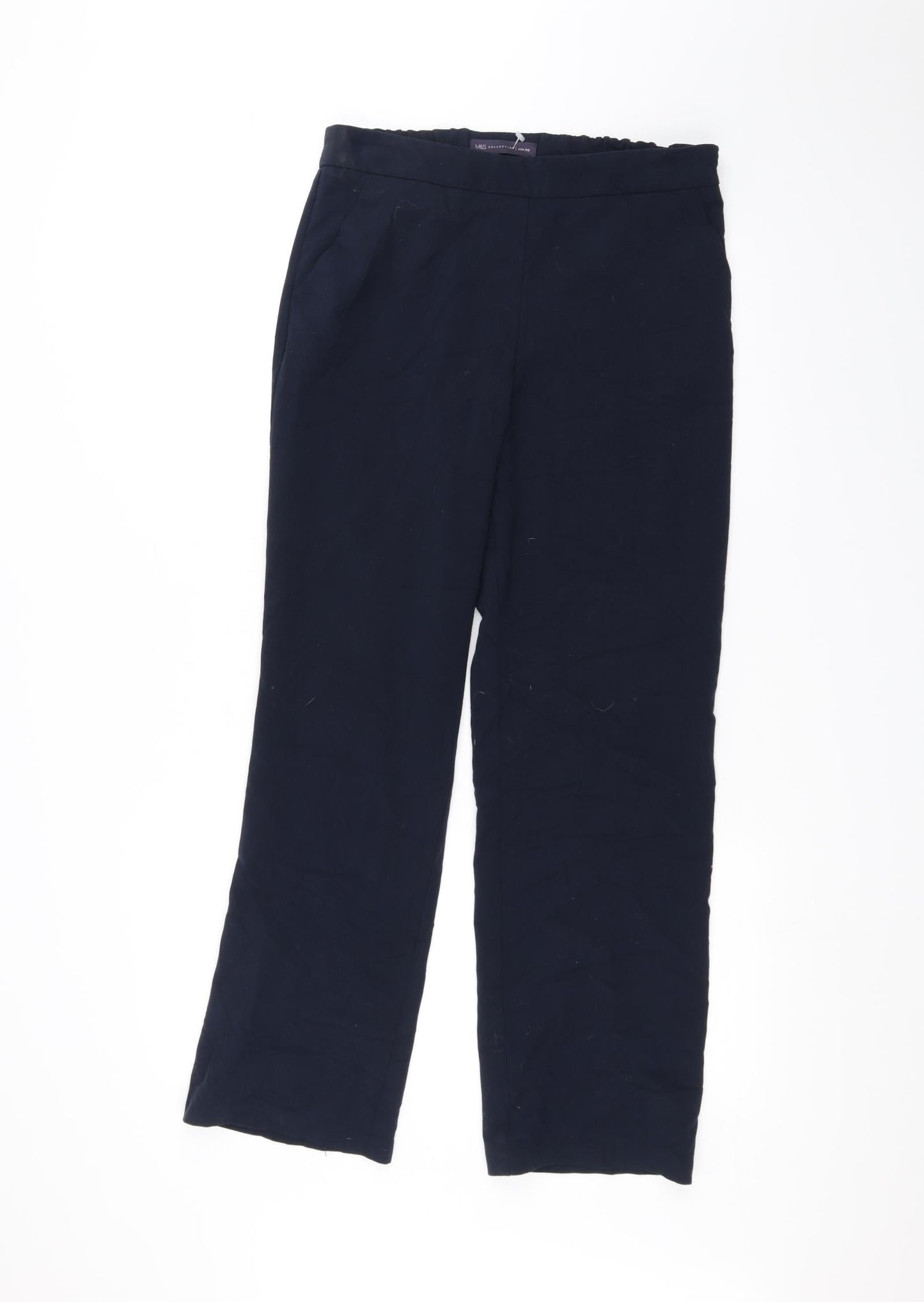 Womens UK Size 10 Marks and Spencer Regular Fit  Blue Trousers