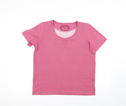 Womens UK Size S BM casual Pink Basic T-Shirt