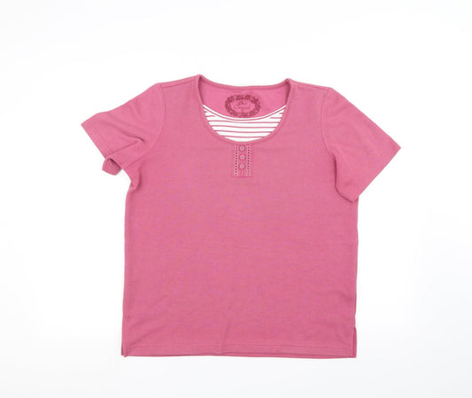 Womens UK Size S BM casual Pink Basic T-Shirt