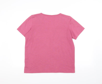 Womens UK Size S BM casual Pink Basic T-Shirt