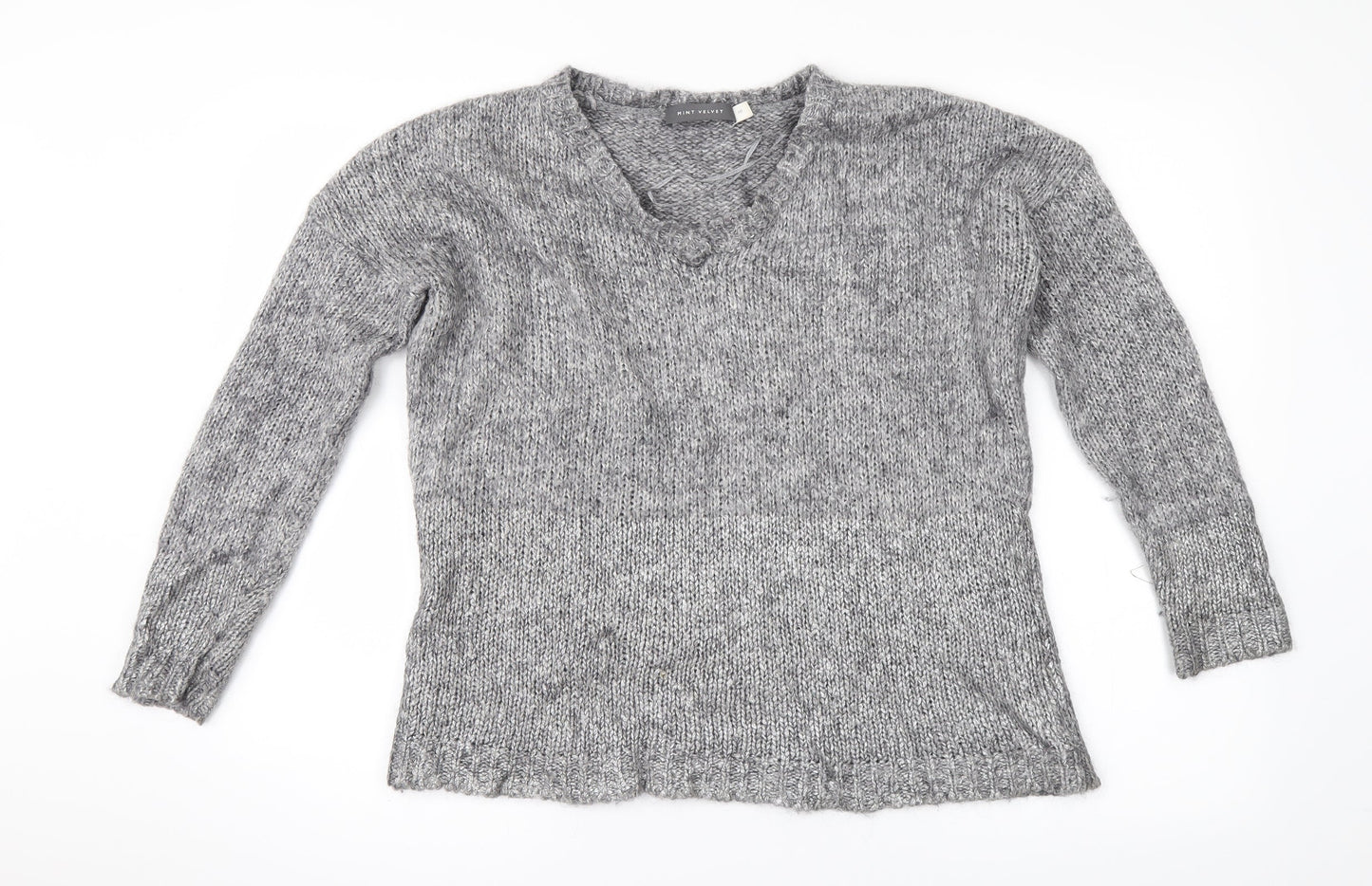 Mint Velvet Womens Grey  Knit Pullover Jumper Size 10