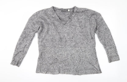 Mint Velvet Womens Grey  Knit Pullover Jumper Size 10
