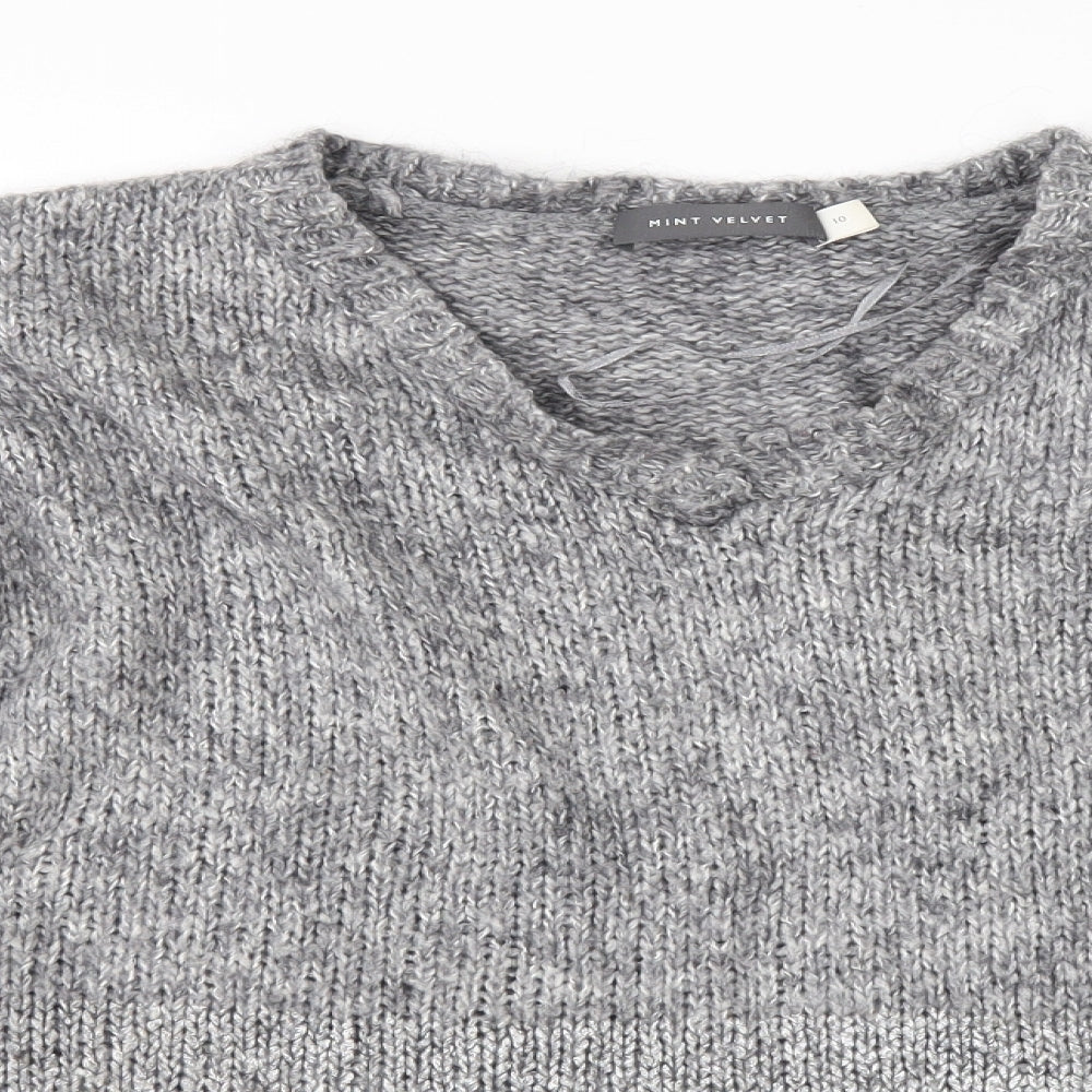 Mint Velvet Womens Grey  Knit Pullover Jumper Size 10