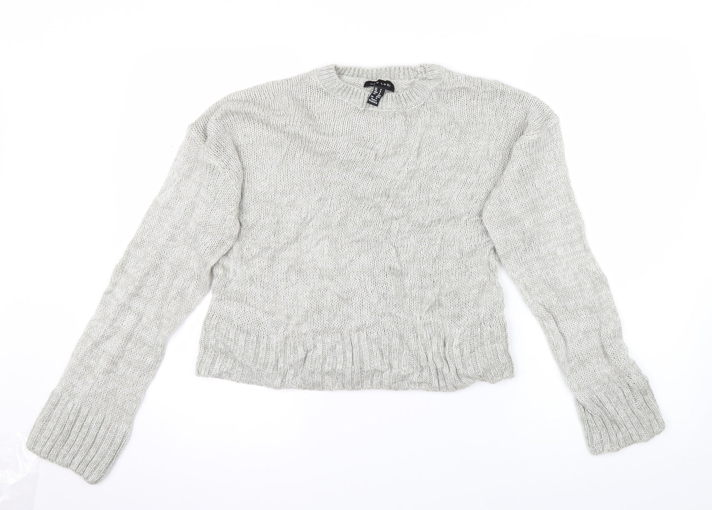 New Look Womens Grey  Knit Pullover Jumper Size S  - Cropped