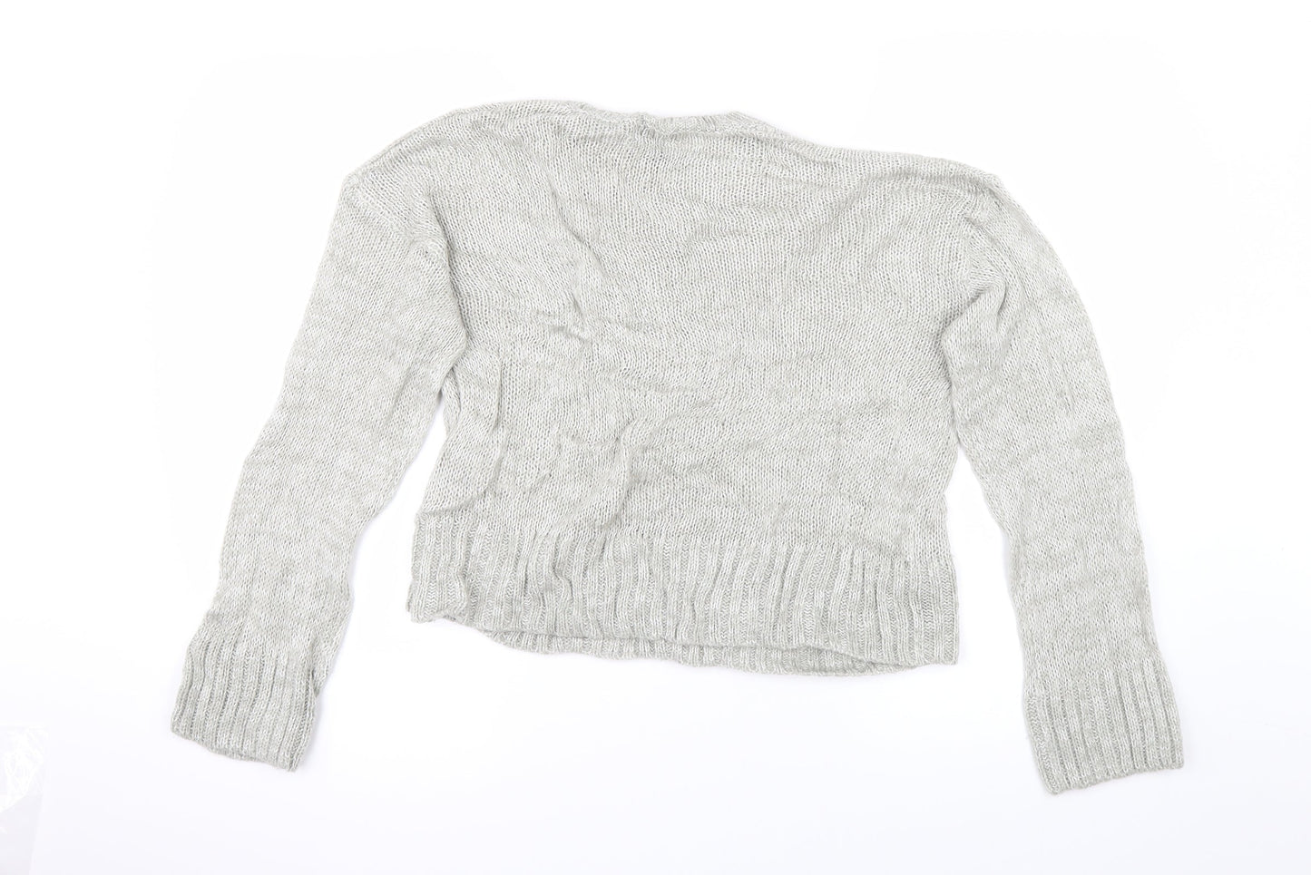 New Look Womens Grey  Knit Pullover Jumper Size S  - Cropped
