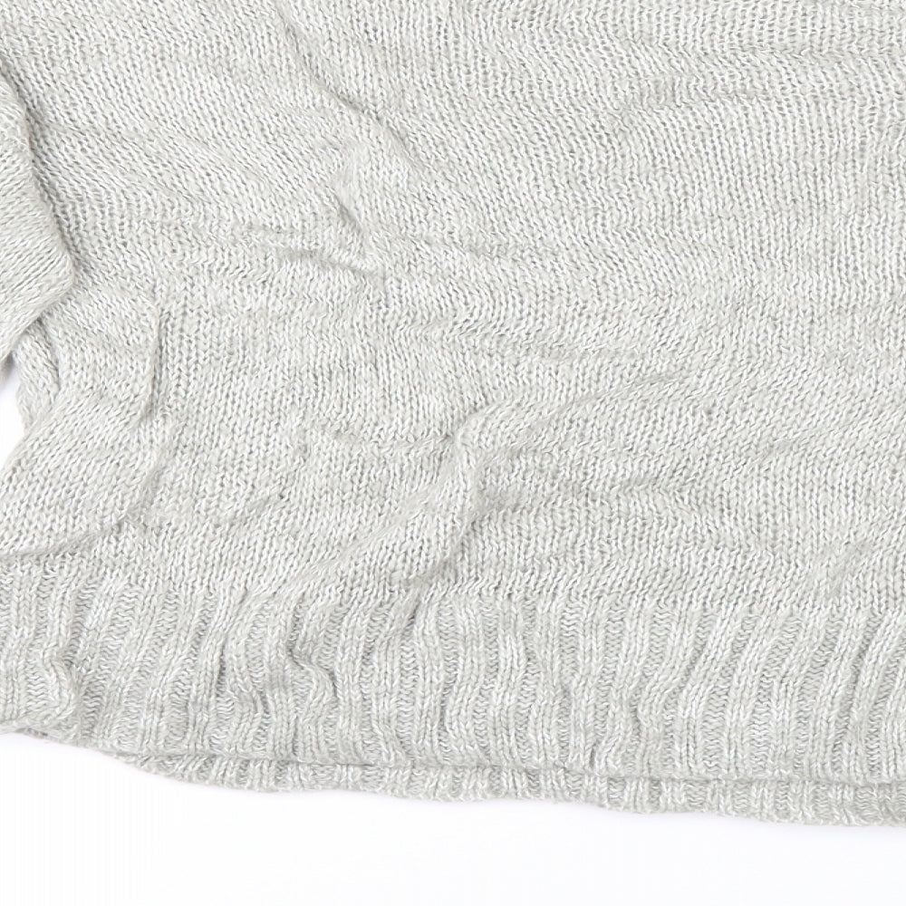 New Look Womens Grey  Knit Pullover Jumper Size S  - Cropped