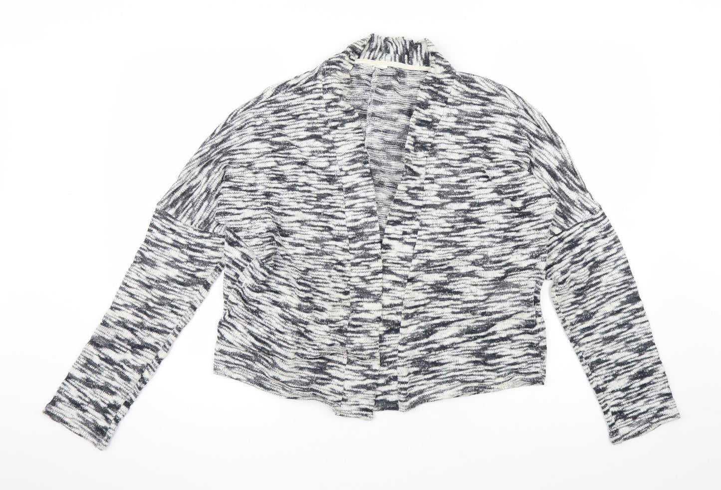 VERO MODA Womens Grey Animal Print Knit Cardigan Jumper Size L  - Cropped