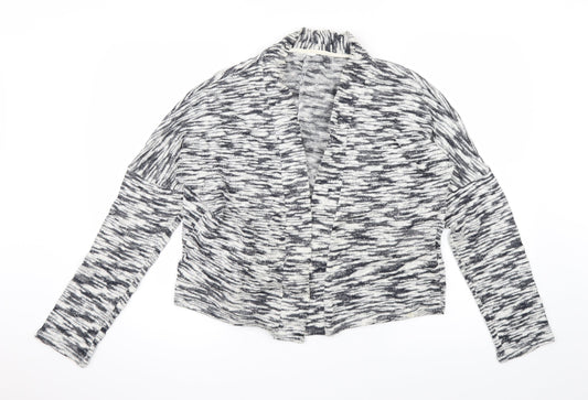 VERO MODA Womens Grey Animal Print Knit Cardigan Jumper Size L  - Cropped