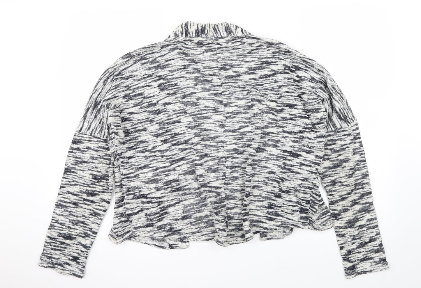 VERO MODA Womens Grey Animal Print Knit Cardigan Jumper Size L  - Cropped