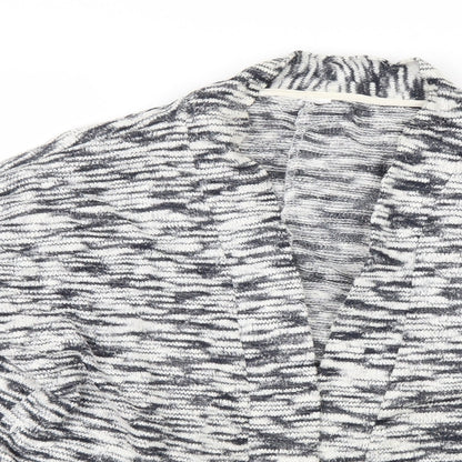 VERO MODA Womens Grey Animal Print Knit Cardigan Jumper Size L  - Cropped