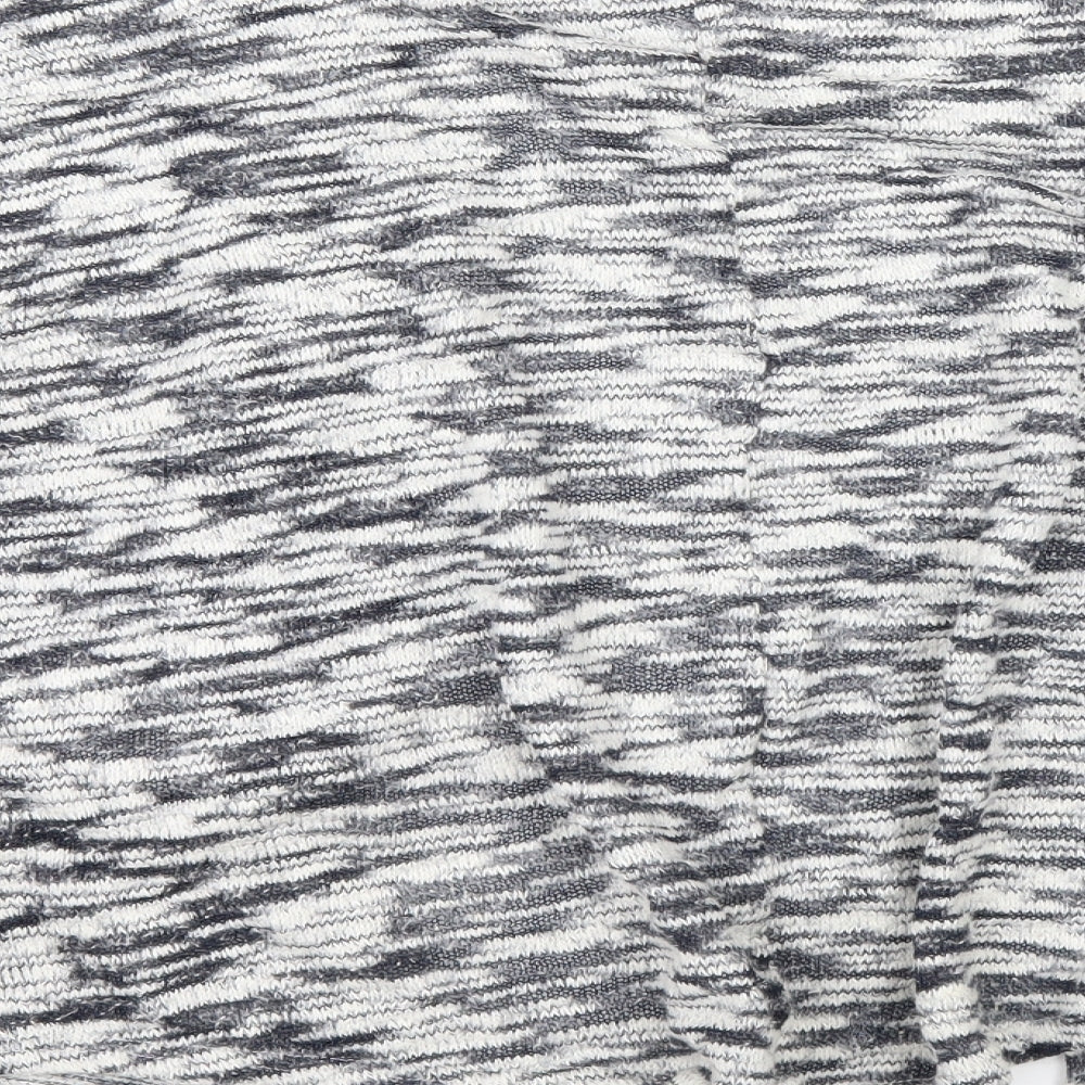 VERO MODA Womens Grey Animal Print Knit Cardigan Jumper Size L  - Cropped