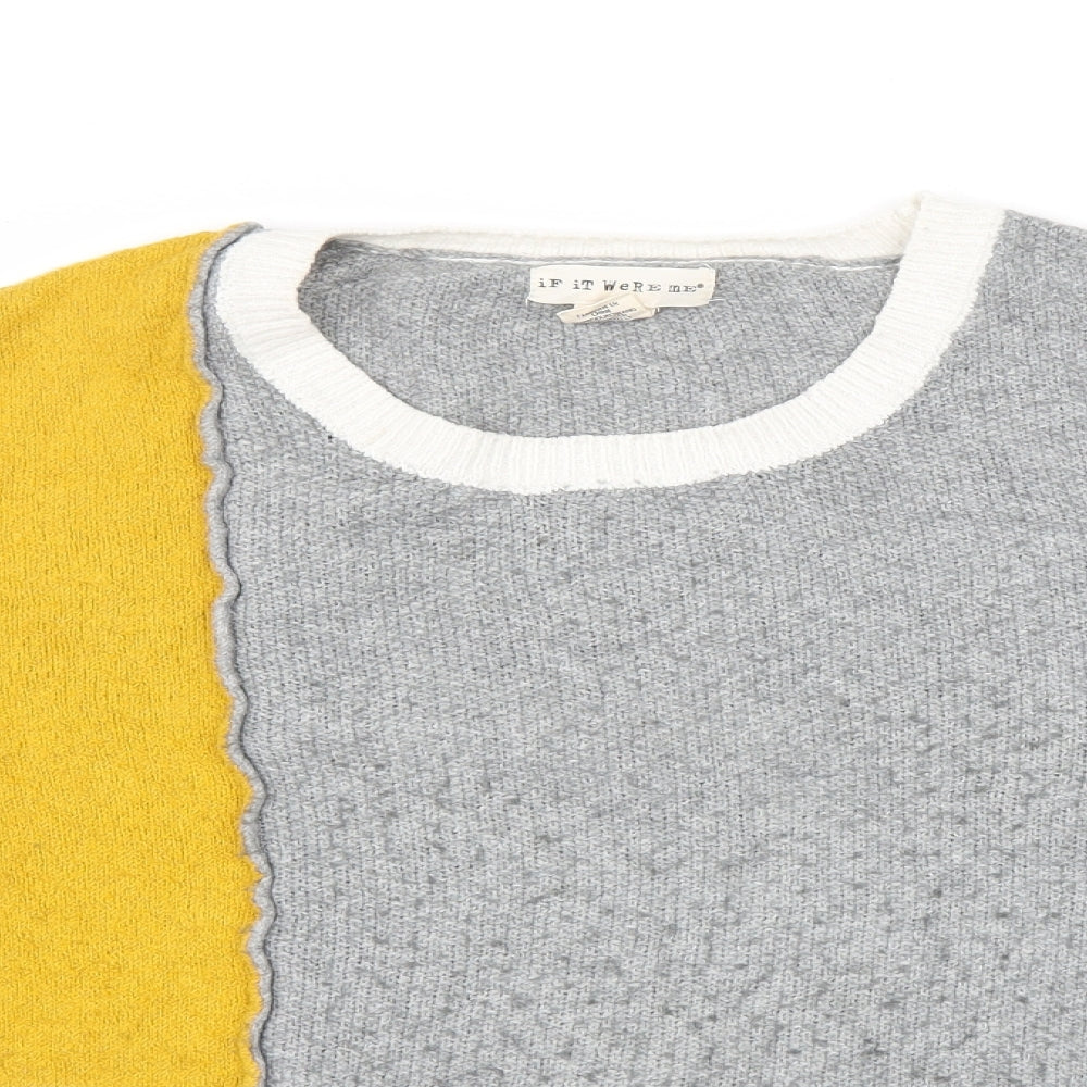 If It Were Me Womens Yellow  Knit Pullover Jumper Size S