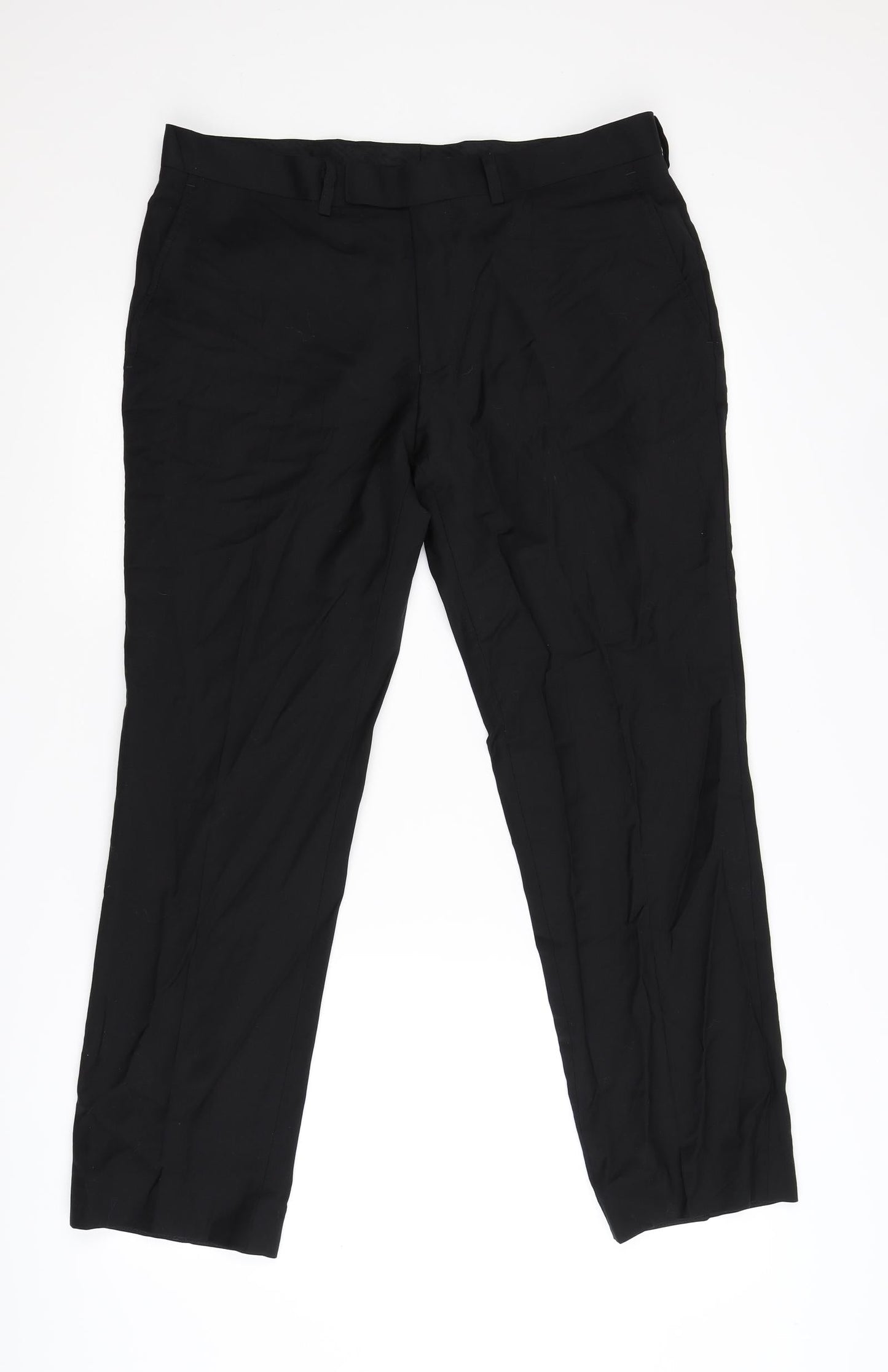 Womens UK Size 34 Preworn Regular Fit  Black Trousers