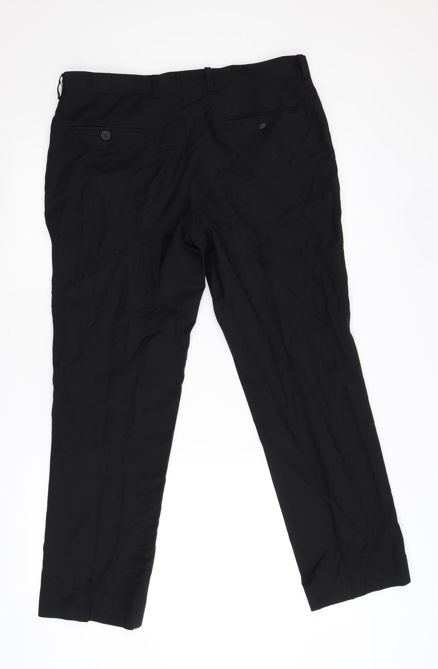 Womens UK Size 34 Preworn Regular Fit  Black Trousers