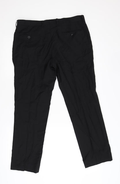Womens UK Size 34 Preworn Regular Fit  Black Trousers