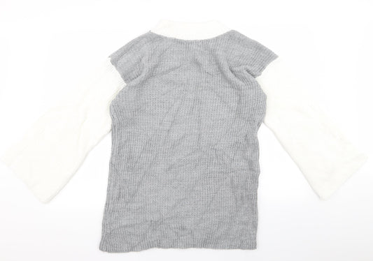 Boohoo Womens Grey   Pullover Jumper Size S