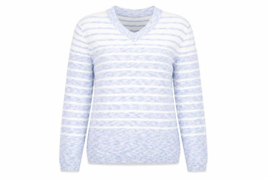 isle Womens Blue Striped  Pullover Jumper Size S