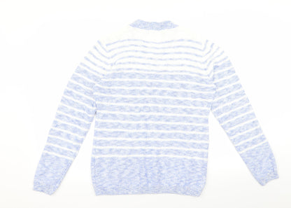 isle Womens Blue Striped  Pullover Jumper Size S