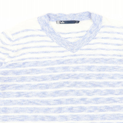isle Womens Blue Striped  Pullover Jumper Size S