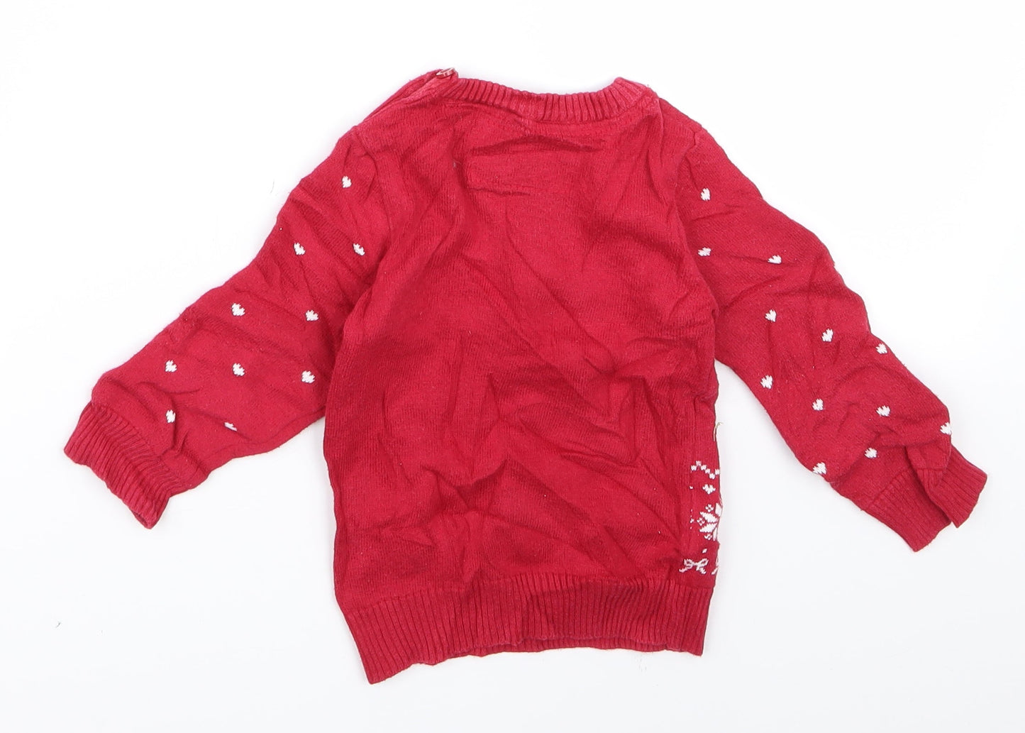 Preworn Baby Red   Pullover Jumper Size 9-12 Months  - CHRISMTAS