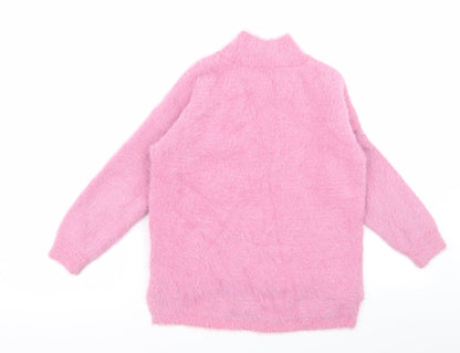 Preworn Girls Pink  Rayon Pullover Jumper Size 9 Years