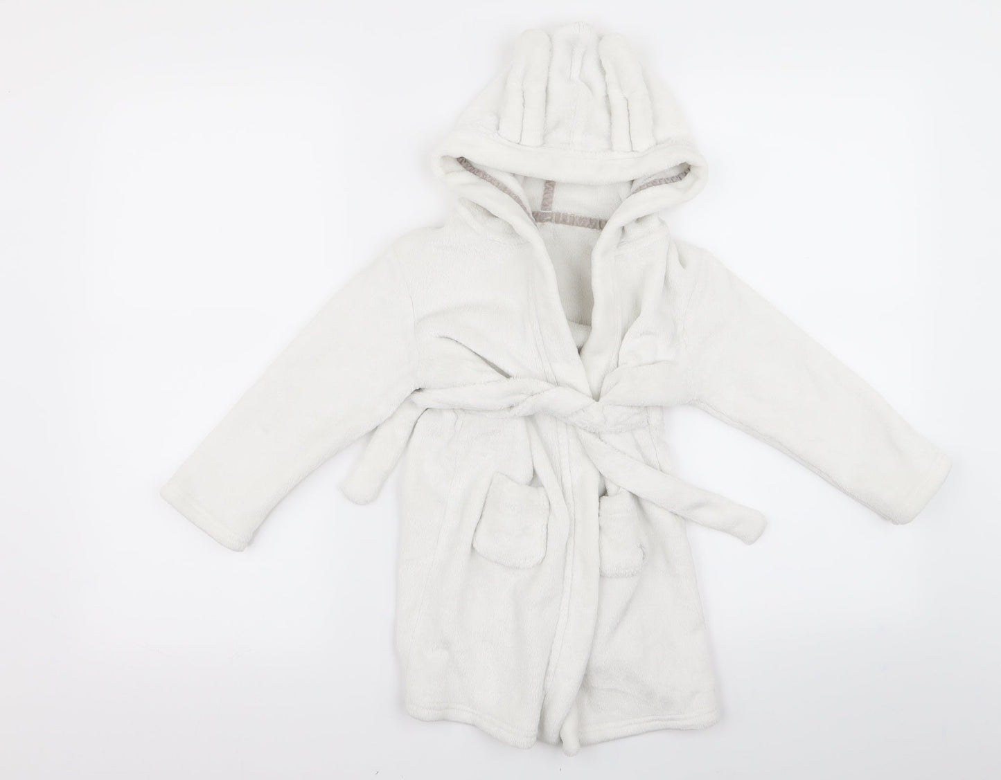 Preworn Girls White   Top Robe Size 2 Years