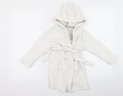 Preworn Girls White   Top Robe Size 2 Years