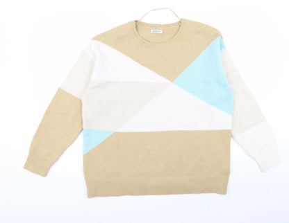 Damart Mens Beige Striped  Pullover Jumper Size M