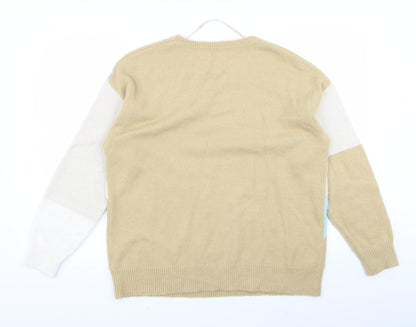 Damart Mens Beige Striped  Pullover Jumper Size M