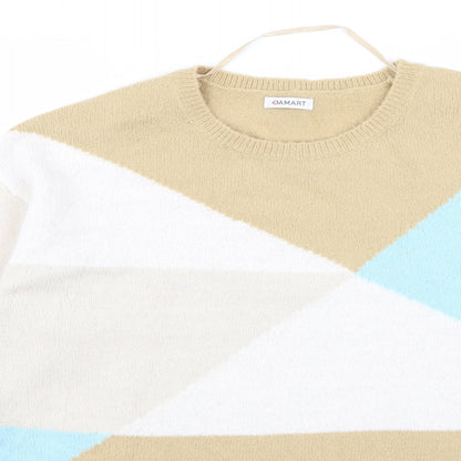 Damart Mens Beige Striped  Pullover Jumper Size M