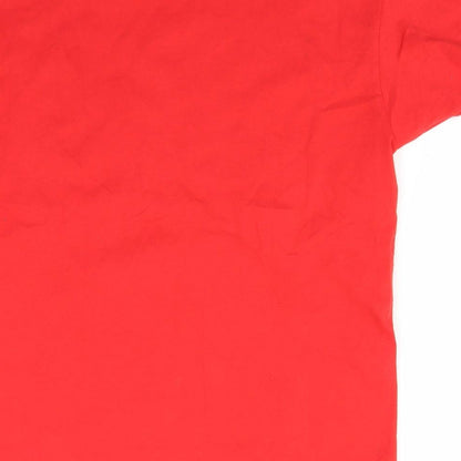 Fruit of the Loom Boys Red   Basic T-Shirt Size 9-10 Years  - christmas