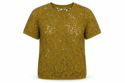 Womens UK Size 8 Promod Yellow Basic T-Shirt
