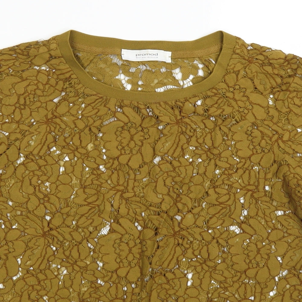 Promod Womens Yellow   Basic T-Shirt Size 8