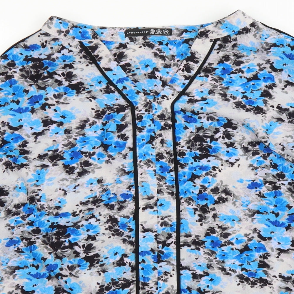 Womens UK Size 10 Atmosphere Blue Basic Blouse
