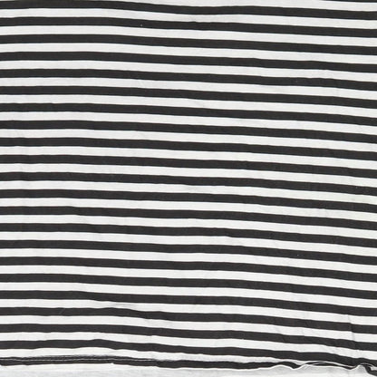 Boohoo Womens Black Striped  Basic T-Shirt Size 10