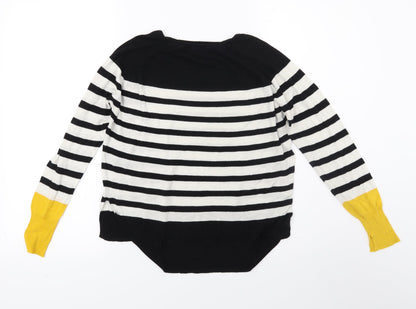 Zara Girls Black Striped Knit Pullover Sweatshirt Size S