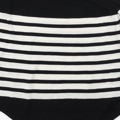 Zara Girls Black Striped Knit Pullover Sweatshirt Size S