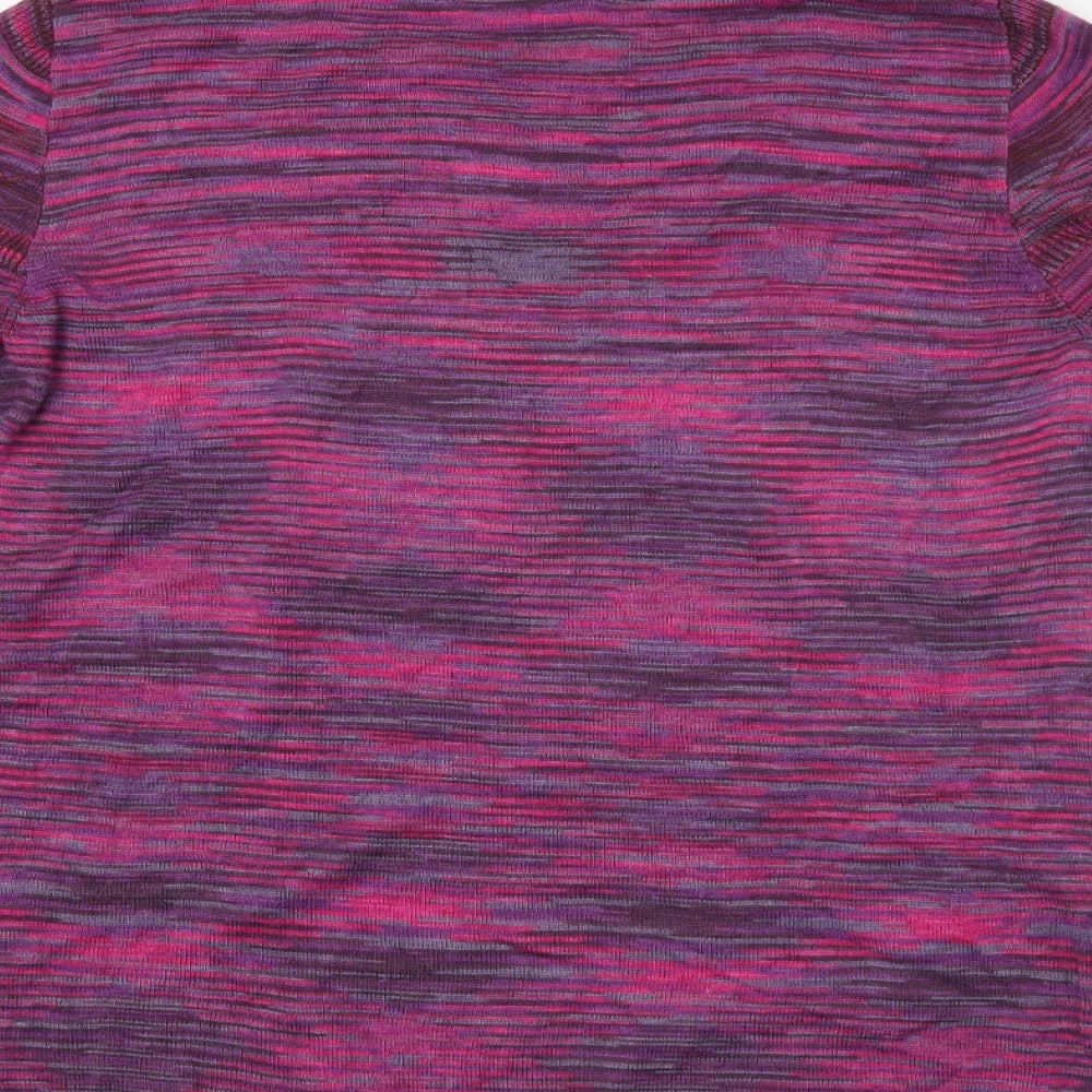 love knitwear Womens Pink Striped Knit Cardigan Sweatshirt Size 12
