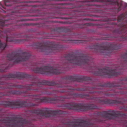 love knitwear Womens Pink Striped Knit Cardigan Sweatshirt Size 12
