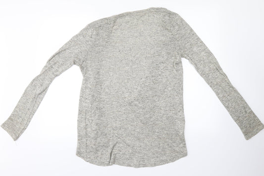 Womens UK Size 10 New Look Grey Basic Blouse