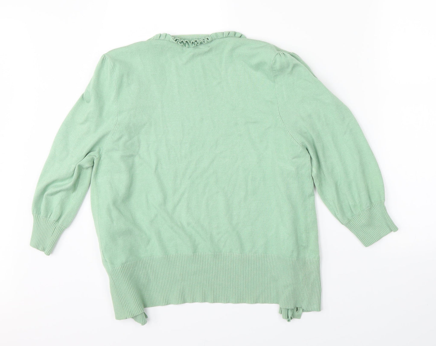 Womens UK Size 12 BASSINI Green Basic Button-Up