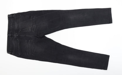 Mens UK Size 29 in Quality Goods Slim Fit Tapered Black Jeans