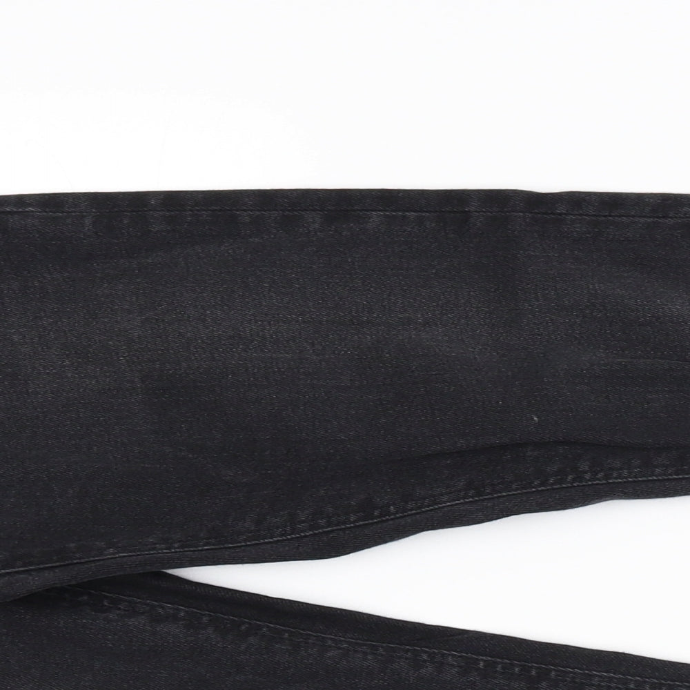 Mens UK Size 29 in Quality Goods Slim Fit Tapered Black Jeans
