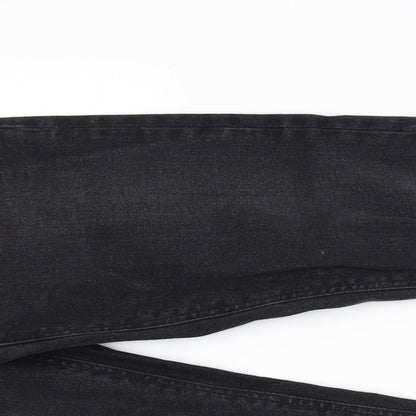 Mens UK Size 29 in Quality Goods Slim Fit Tapered Black Jeans